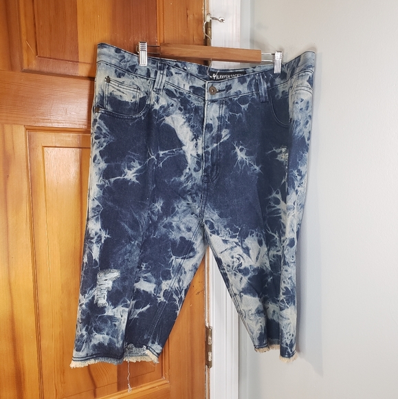 Lavish Society Shorts Lavish Society Big Mens Acid Washed Jean